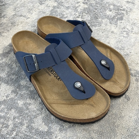 NIB Birkenstock Medina Thong Sandals Navy Blue Unisex Sz 11 Men 13 Women - Picture 2 of 14